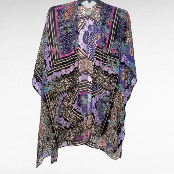 By Anthropologie Women’s One Size Sheer Burnout Kimono Bohemian Whimsigoth - Picture 7 of 16